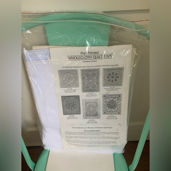 New Benartex Floral Fantasy Crib Throw Pre-Printed Quilt Kit-40”x54” in White - Picture 2 of 5